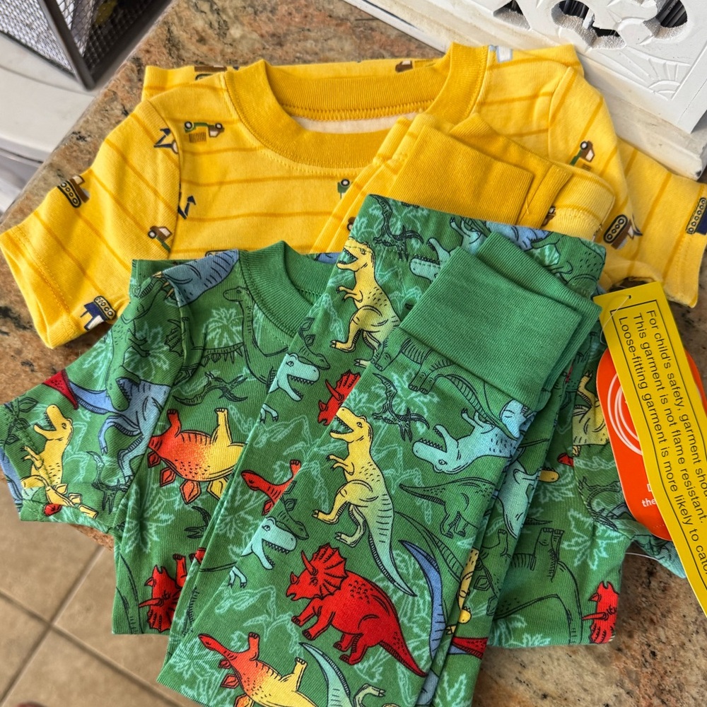 Wonder Nation Toddler Cotton Sleep Tee and Pants Snug Fit Pajama Set - Picture 2 of 2